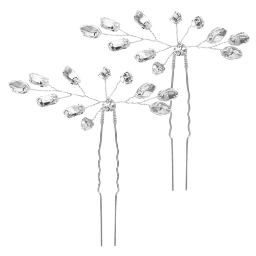 Homoyoyo 2 Stück Silberne U Förmige Braut Haarnadeln Leichte Hochzeit Haarschmuck für Damen Komfortable Langlebige Haarspangen für Brautfrisuren und Festliche Anlässe von Homoyoyo