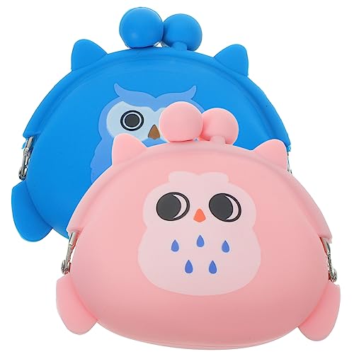 Homoyoyo Mini-eulen-geldbörse – für Frauen und Mädchen Retro-Tasche Silikon-geldbörse 2er-Set Zum Ordnen Von Ohren & von Homoyoyo