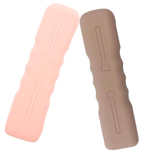 Homoyoyo 2 Stück Silikon Makeup Pinselhalter Kompakte Leichte Kosmetiktasche für Unterwegs Tragbarer Schminkpinsel Organizer Makeup Tools Organizer Praktischer Schutz für Pinsel Reise etui von Homoyoyo