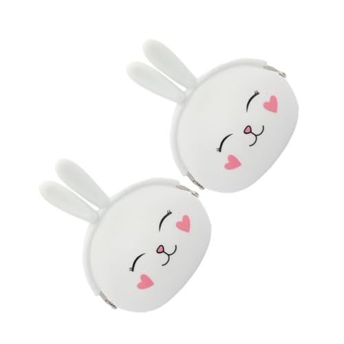 Homoyoyo 2 Stück Silikon im Hasen Design Praktische Kleine Geldbörse für Münzen Schlüssel Kleingeld Leicht Tragbar für Schule oder Shopping für Frauen von Homoyoyo