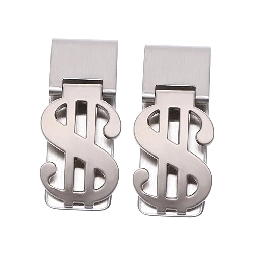 Homoyoyo 2 Stück Stainless Steel Money Clip Pack Langlebige Geldklammer für Bargeld Schecks Kreditkarten Kompakt Leicht für Unterwegs Rostfrei Verschleißfest von Homoyoyo