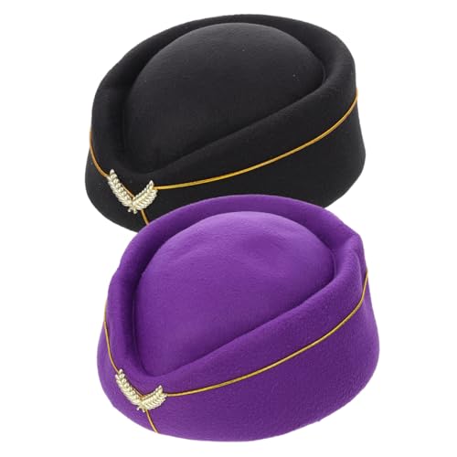 Homoyoyo 2 Stück Stewardess Hüte für Cosplay Flugbegleiterinnen Hut Uniform Dekoration für Kostümpartys Bühnenaufführungen Einfach zu Verarbeitet von Homoyoyo