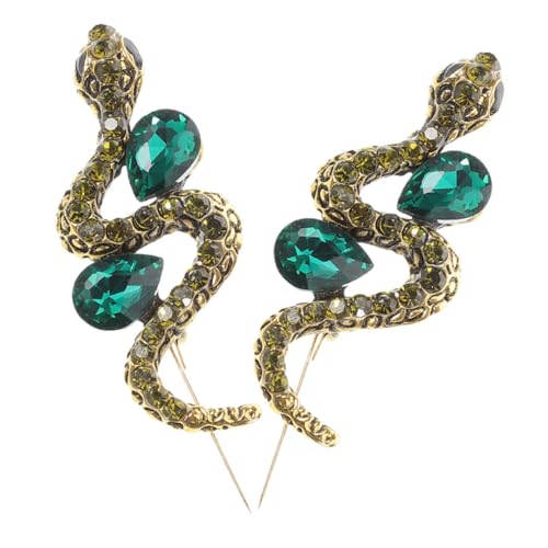 Homoyoyo 2 Stück Stilvolle Schlangenbrosche: Bling Snake Badge Pin – Vintage Strass Schmuck Anzug Accessoire Für Hemd Kleidung Hüte von Homoyoyo