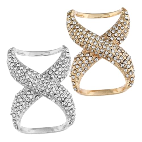 Homoyoyo 2 Stück Strass Schalringe Clips Metall Schalverschluss Schnallen für Damen Schmuck für Übergrößen und Dicke Schals von Homoyoyo