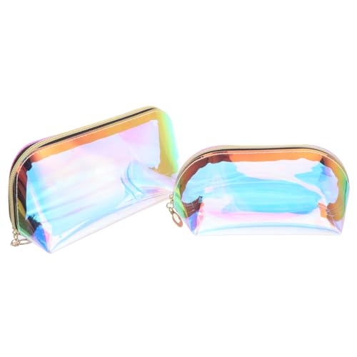 Homoyoyo 2 Stück Taschen für Kosmetik Toilettenartikel Transparente Make Up Organizer mit Großem Stauraum für Reisen aus Langlebigem TPU für Damen von Homoyoyo