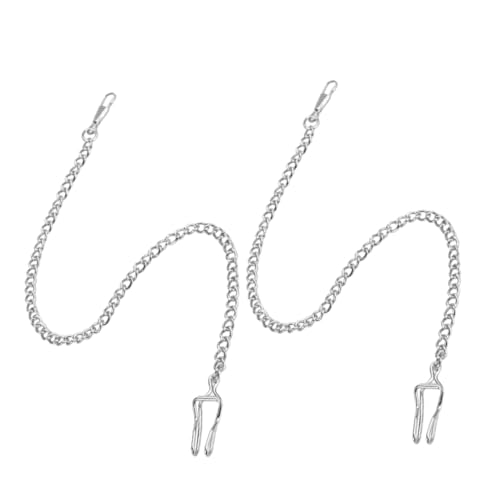 Homoyoyo Elegantes Silbernes Taschenuhrketten-Set 2-teilig Herren-Accessoire Halskette Schlüsselanhänger Uhrenteile von Homoyoyo