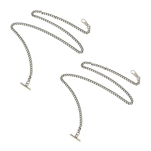 Homoyoyo 2 Stück Taschenuhrkette Schmuck Vintage Retro Multipack Geldbörsenkette Taschenuhr Und Kette Damen Klein Abnehmbar Taschenkette Silberfarben Dunkler von Homoyoyo
