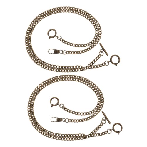 Homoyoyo 2stücke Metall Taschenuhrkette Für Herren Vintage Uhren-hängekette Ersatzkette Mit O-gliedern Robustes Und Stilvolles Zubehör Für Taschenuhren von Homoyoyo