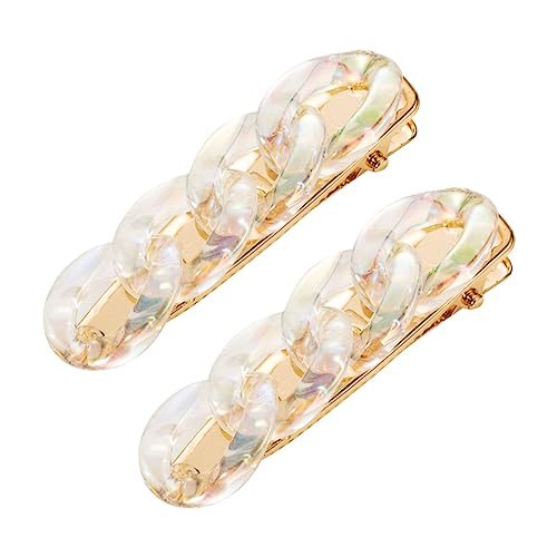 Homoyoyo 2 Stück Teiliges Acryl Ketten Haarklammer Damen Kreative Duckbill Clips Haarspangen für Hochzeit Party Alltag von Homoyoyo