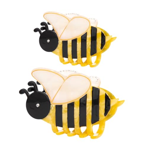Homoyoyo 2 Stück Teiliges Bienen Haarklammer mit Rutschfestem Federmechanismus Funkelnden Strassdetails Stabiler Kralle für Dünnes Dickes Lockiges Haar Modischer Haarschmuck für Frauen und von Homoyoyo