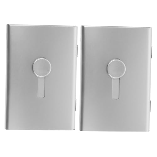 Homoyoyo 2 Stück Teiliges Business Kartenetui aus Robuster Visitenkartenhalter mit Großer Kapazität Platzsparend und Kratzfest für Geschäftsreisen und Professionelle Nutzung Silberfarben von Homoyoyo