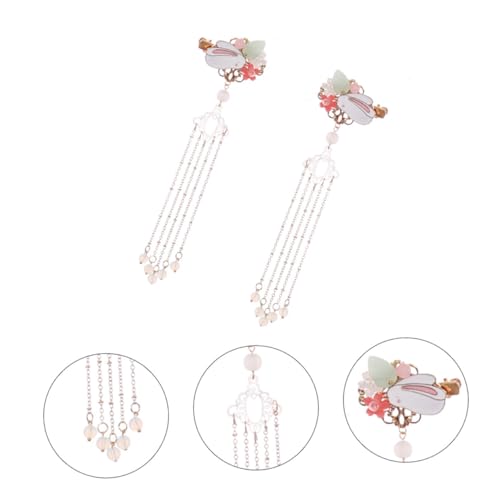 Homoyoyo 2 Stück Teiliges Chinesische Haarnadeln mit Quasten Niedliche Hasen haarspangen aus Legierung Eleganter Haarschmuck für Mädchen Traditioneller Stil Modische Accessoires für Alltag von Homoyoyo