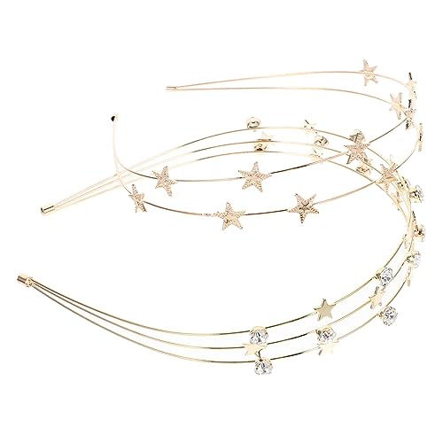 Homoyoyo 2 Stück Teiliges Damen Haarband mit Funkelnden Sternen Eleganter Brautschmuck für Hochzeit Party und Geburtstag Robustes Verformungsfreies Haarschmuck für Mädchen und Frauen von Homoyoyo