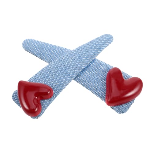Homoyoyo 2 Stück Teiliges Damen Haarspangen aus Robustem Denim mit Süßem Motiv Modische Französische Haarclips für Mädchen und Frauen Dekorative Haarklammern für Alltag und Party von Homoyoyo