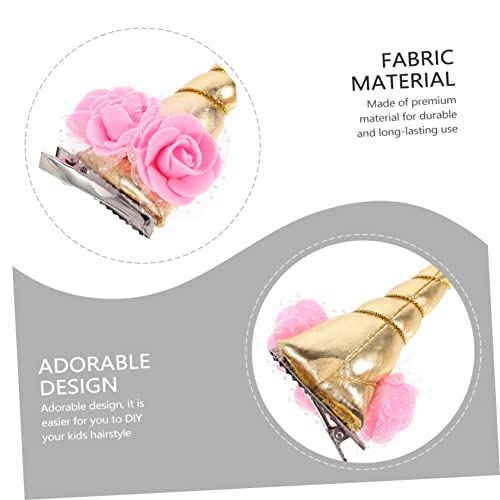 Homoyoyo 2 Stück Teiliges Einhorn Haarspangen Gold Cartoon Haarclips für Mädchen Party Haarschmuck Lustige Haarspangen Niedlicher Haarschmuck für Geeignet für Kurze und Lange Haare von Homoyoyo