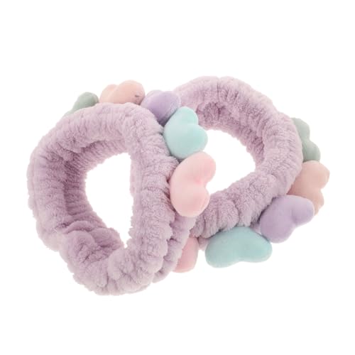 Homoyoyo 2 Stück Teiliges Elastisches Haarband mit Herzform Weiche Spa Stirnbänder zum Waschen und Duschen Verstellbare Haargummis für Damen und Langlebig Komfortabel Leicht und von Homoyoyo