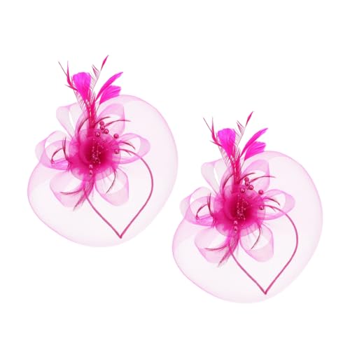Homoyoyo 2 Stück Teiliges Fascinator Haarband mit Netz und Federn Tea Party Hut Damen Vielseitiger Haarschmuck für Hochzeit Party und Besondere Anlässe Langlebiges Design Femininer von Homoyoyo