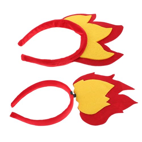 Homoyoyo 2stücke Feuerflamme Haarband Filzflammen Krone Kopfschmuck Halloween Kostümzubehör Für Karneval Und Cosplay-events Einzigartiges Accessoire Für Erwachsene von Homoyoyo