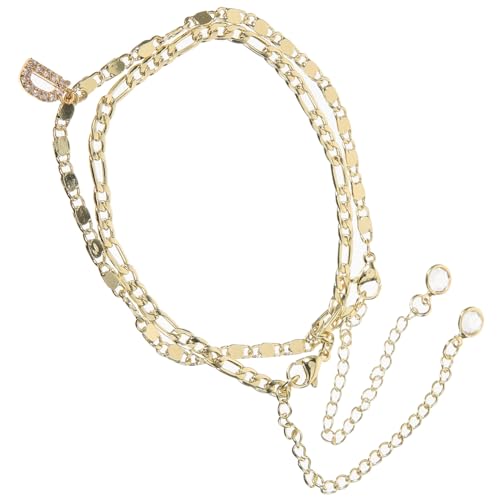 Homoyoyo 2stücke Fußkettchen Mit Buchstaben Und Kristallen Für Damen Stapelbare Perlen-fußkettchen Knöchelschmuck Aus Edelstahl Und Kupfer Anpassbare Für Alltagsoutfits Und Partys von Homoyoyo