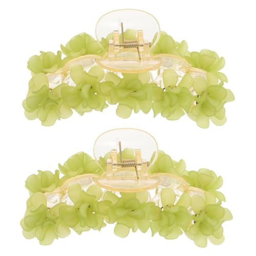 Homoyoyo 2stücke Blumenhaarklammern Grün Groß Für Damen Mit Blumenmuster Floraler Kopfschmuck Rutschfeste Haarklammern Für Dickes Langes Haar Frühlings Sommer Stil von Homoyoyo