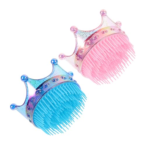 Homoyoyo 2 Stück Teiliges Haarentwirrungsset Kronenform Tragbarer Entwirrungsfreundlicher Kamm für Mädchen Schonend gegen Haarverfilzungen Robustes Material Handlich für Zufällige Farbe von Homoyoyo