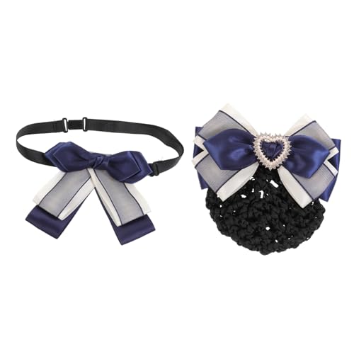 Homoyoyo 2 Stück Teiliges Haarnetz und Haarklammer Set mit Schleife Weiches Stoffmaterial Fester Sitz für Duttfrisuren Eleganter Haarschmuck für Damen Passend zu Bluse und Kleid von Homoyoyo