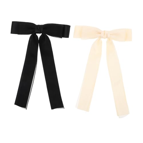 Homoyoyo 2 Stück Teiliges Haarschleifen Große Netzstoff Chiffon Haarclips mit Federmechanismus für Frauen Mädchen Ponytail Clips für Teenager und Einfache Anwendung von Homoyoyo