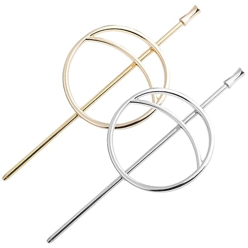 Homoyoyo 2 Stück Teiliges Haarschmuck Metall Haarstab und Haarnadel Rundes Hohles Design Eleganter Haarschmuck für Damen Sicherer für Duttfrisuren Geeignet für Hochzeit Alltag und von Homoyoyo