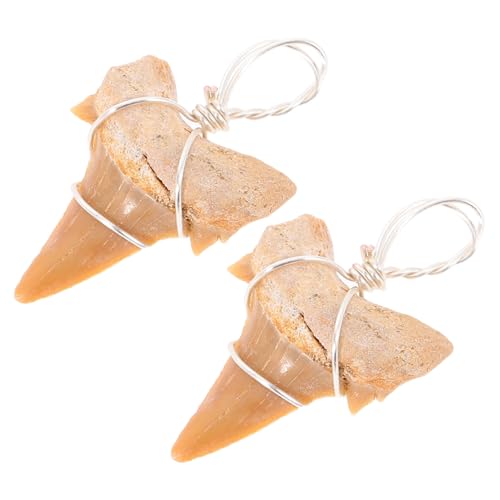 Homoyoyo 2 Stück Teiliges Haifischzahn Anhänger Silberfarbene Kettenanhänger für Herren Schmuckherstellung DIY Halskette Outdoor Surferstil Anhänger von Homoyoyo