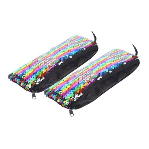 Homoyoyo 2 Stück Teiliges Kleines Pailletten Kosmetiktasche Handliche Makeup Organizer Taschen für Damen Vielseitige Reise Schminktasche für Lippenstift Toilettenartikel und Zubehör von Homoyoyo