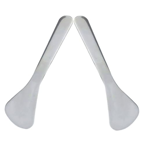 Homoyoyo 2 Stück Teiliges Kosmetikspatel aus Metall Wiederverwendbar Leicht und Kompakt für Augencreme und Gesichtsmaske Tragbar für Präzise Hautpflege und Massage Unterwegs von Homoyoyo