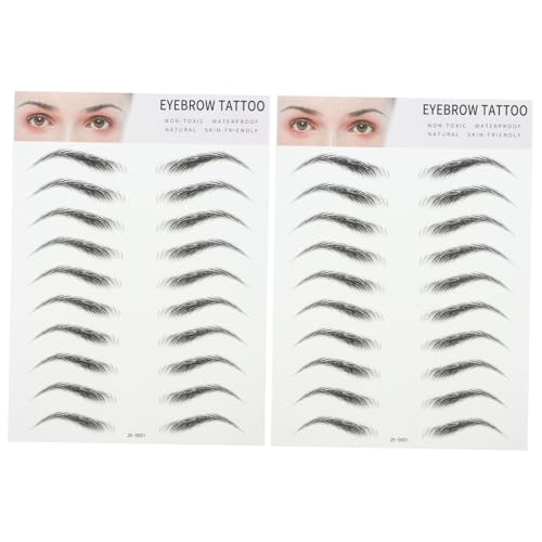Homoyoyo 2 Stück Teiliges Künstliche Augenbrauen Transfer Aufkleber Realistische Augenbrauensticker Einfach Anzuwenden Langlebig für Männer und Frauen Schwarz von Homoyoyo