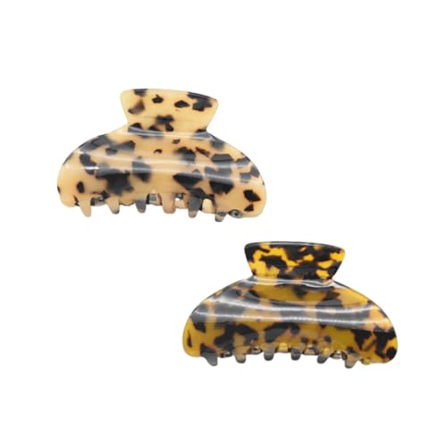 Homoyoyo 2 Stück Teiliges Leopardenmuster aus Robustem Acetat Minimalistisches Design Sanfter Halt ohne Haarbruch Verstellbar für Dickes Haar Stilvolles Vintage Haar accessoire für Damen von Homoyoyo