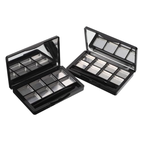 Homoyoyo 2 Stück Teiliges Lidschattenpalette mit Spiegel und Lippenpinsel Nachfüllbarer Kosmetik Organizer Kompakte Make-up Palette für Lippenstift und Lidschatten Praktischer von Homoyoyo