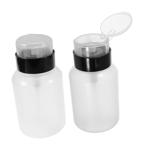 Homoyoyo 2 Stück Teiliges Nagellackentferner Pressflasche Nachfüllbare Pumpflasche für Make Up Entferner Kosmetik Flüssigkeiten Wiederverwendbar und Tragbar Schwarz von Homoyoyo