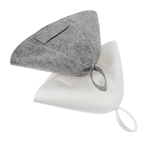 Homoyoyo 2 Stück Teiliges Saunahut Filz mit Integriertem Taschen design Atmungsaktiv und Wiederverwendbar für Damen und Herren Praktisches Sauna Dampfbadzubehör Beige von Homoyoyo