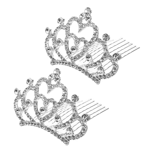 Homoyoyo 2 Stück Teiliges Tiara Haarkamm mit Funkelnden Strasssteinen zur Kopfhaut für Tanzauftritte und Prinzessinnen Weißer Haarschmuck für Mädchen und Frauen von Homoyoyo
