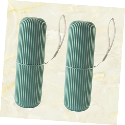 Homoyoyo 2 Stück Teiliges Tragbares Zahnbürsten Zahnpasta Organizer aus Robustem Kunststoff mit Schraubverschluss und Aufhängeschlaufe Multifunktionale Reisebox für Camping Outdoor und von Homoyoyo
