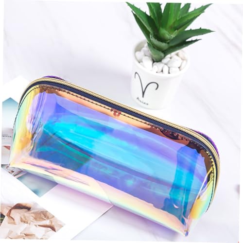 Homoyoyo 2 Stück Teiliges Transparentes Wasserdichtes Make up Taschen Holografisch Schillernde Kosmetiktaschen für Damen Geräumig Leicht zu Transportieren für Alltag Party Shopping von Homoyoyo