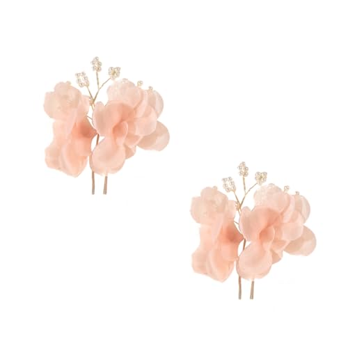 Homoyoyo 2 Stück Teiliges U Förmiges Haarnadel Set mit Perlen und Blume Rutschfeste Haarforke für Damen und Mädchen Eleganter Brautschmuck für Fotoshootings und Besondere Anlässe Passend von Homoyoyo