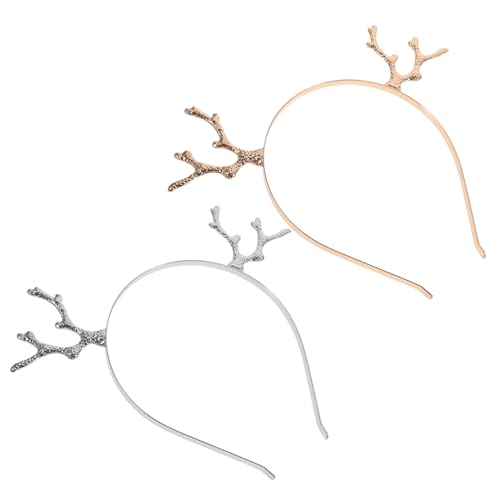 Homoyoyo 2 Stück Teiliges Weihnachts Haarreif mit Metallgeweih Cartoon Stirnband für Damen und Mädchen Langlebig und Bequem für Weihnachtsfeiern Karneval und Cosplay Partyaccessoire von Homoyoyo