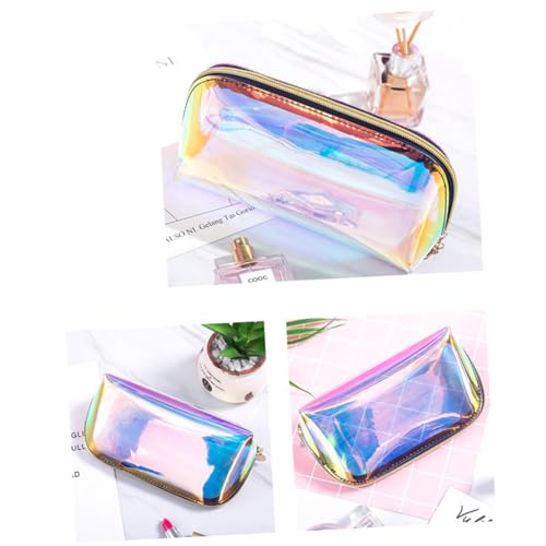 Homoyoyo 2 Stück Teiliges wasserdichte Transparente Kosmetiktaschen für Damen Große und Kleine Handtasche zur Make up aufbewahrung Glänzend Schimmernde Kulturbeutel für Alltag Party und von Homoyoyo