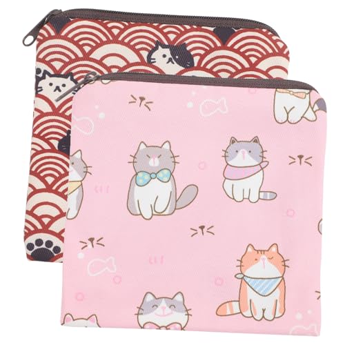 Homoyoyo 2 Stück Tragbare Hygienetuch Aufbewahrungstasche für Wiederverwendbare Binden Organizer mit Reißverschluss für Büro Indoor und Outdoor und Langlebig von Homoyoyo