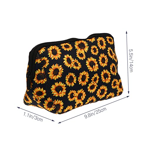 Homoyoyo 2 Stück Tragbare Kosmetiktasche mit Reißverschluss Kompakter Schminkpinsel Organizer aus Leichtem Gummi Praktische Reise Toiletry Bag für Damen für Make up und Pflegeprodukte von Homoyoyo