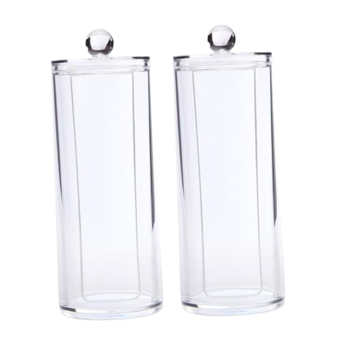 Homoyoyo 2 Stück Transparente Aufbewahrungsbox für Haar Accessoires Organizer für Haargummis und Kosmetikpads mit Deckel für Zuhause und Kosmetikstudio von Homoyoyo
