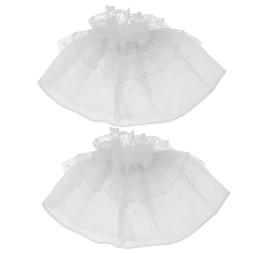 Homoyoyo 2stücke Abnehmbare -handgelenk-manschetten Für Damen Weiche Und Vielseitige Fake Ärmel Im Lolita-stil Für Hochzeiten Und Partys Weiße Rüschen-designs von Homoyoyo