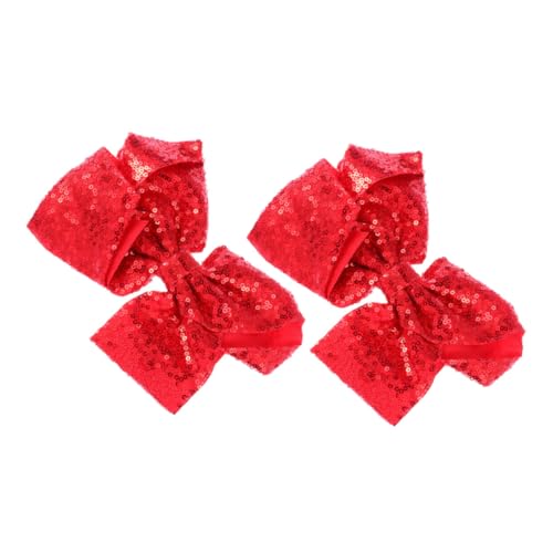 Homoyoyo 2 Stück Übergroße Rote Schleifen Haarspangen mit Glitzernde Große Haarklammern für Frauen und Mädchen Dekorative Haarclips für Festliche Frisuren und Haarstyling von Homoyoyo