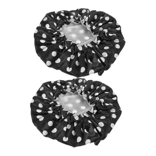 Homoyoyo 2 Stück Verstellbare Wasserdichte Badehauben Große Duschhaube für Damen Selbstwärmende Haarkur kappen Hitzebeständig Statische Aufladung für Langes Haar Leicht und Kompakt von Homoyoyo