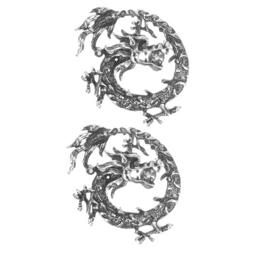 Homoyoyo 2 Stück Vintage Drachenbrosche für Kleidung Extravaganter Anstecker für Anzüge Schals Hüte Robustes Design für Männer Einzigartiger Blickfang von Homoyoyo