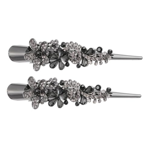 Homoyoyo 2 Stück Vintage Große Metall Haarspangen mit Funkelnden Strasssteinen Robuste Entenschnabel Clips für Langes Haar Eleganter Haarschmuck für Damen und Mädchen Vielseitig und von Homoyoyo